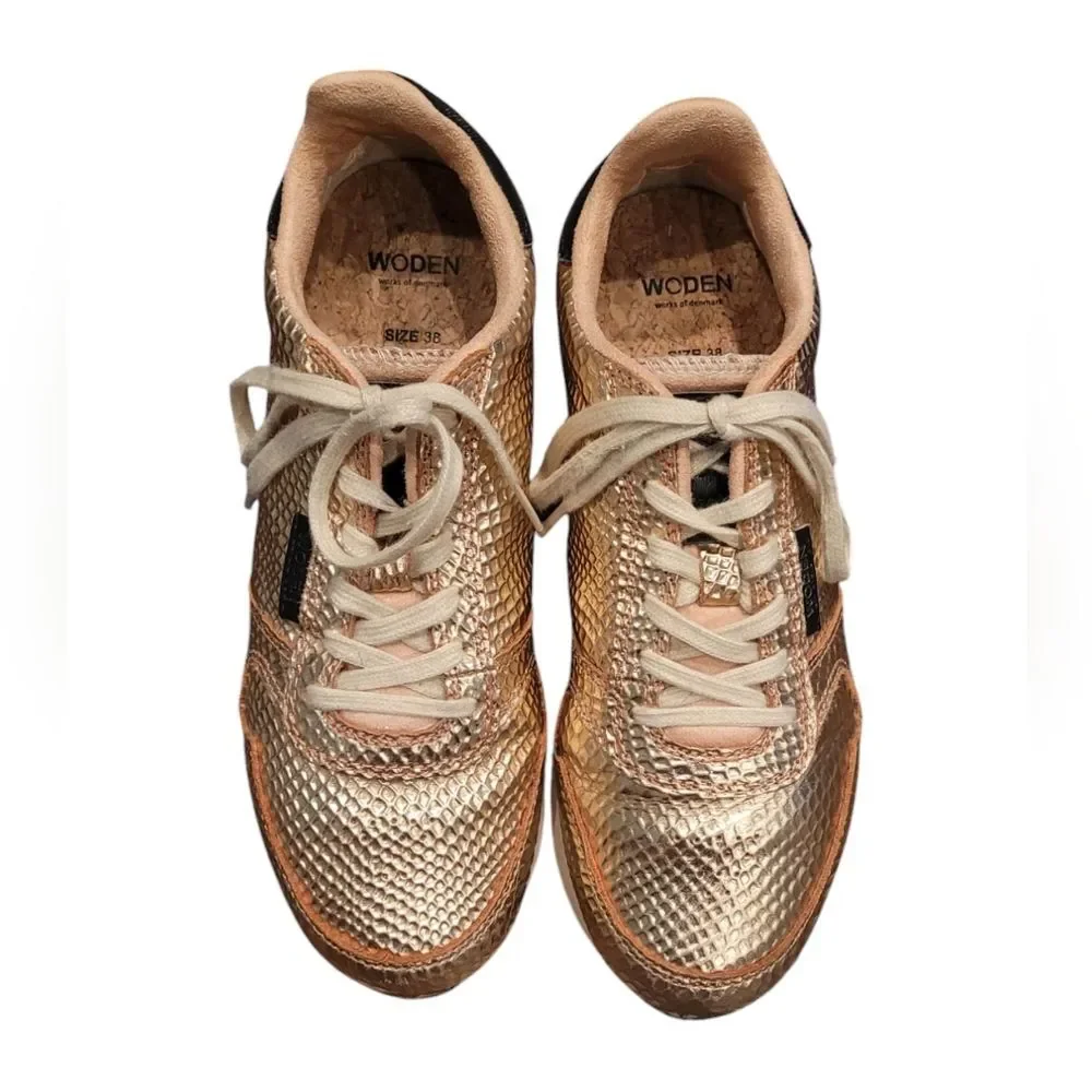 Woden Metallic Rose Gold Sneakers